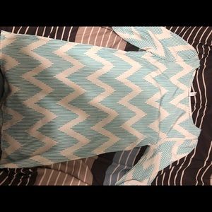Blue and white chevron dress